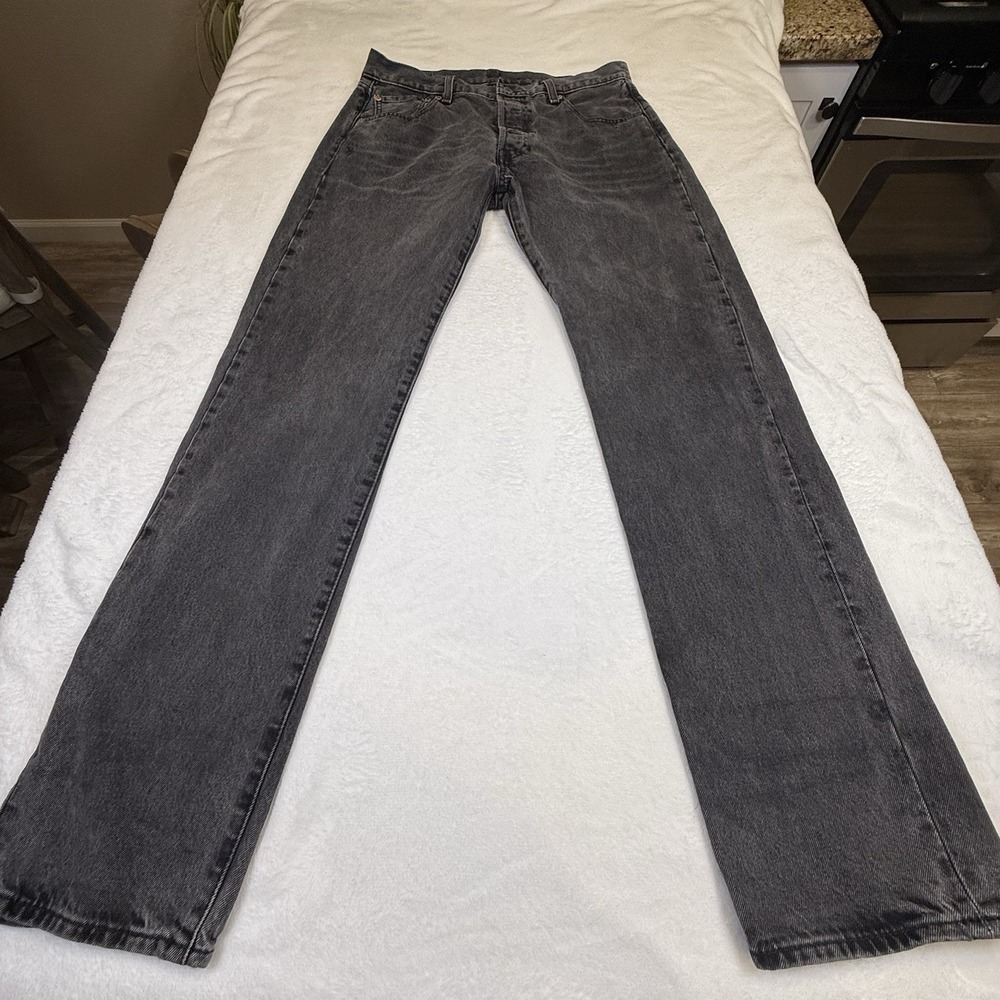 Levis 501 93 Jeans Mens 34x34 Black Gray Acid Wash Straight 79830-0331